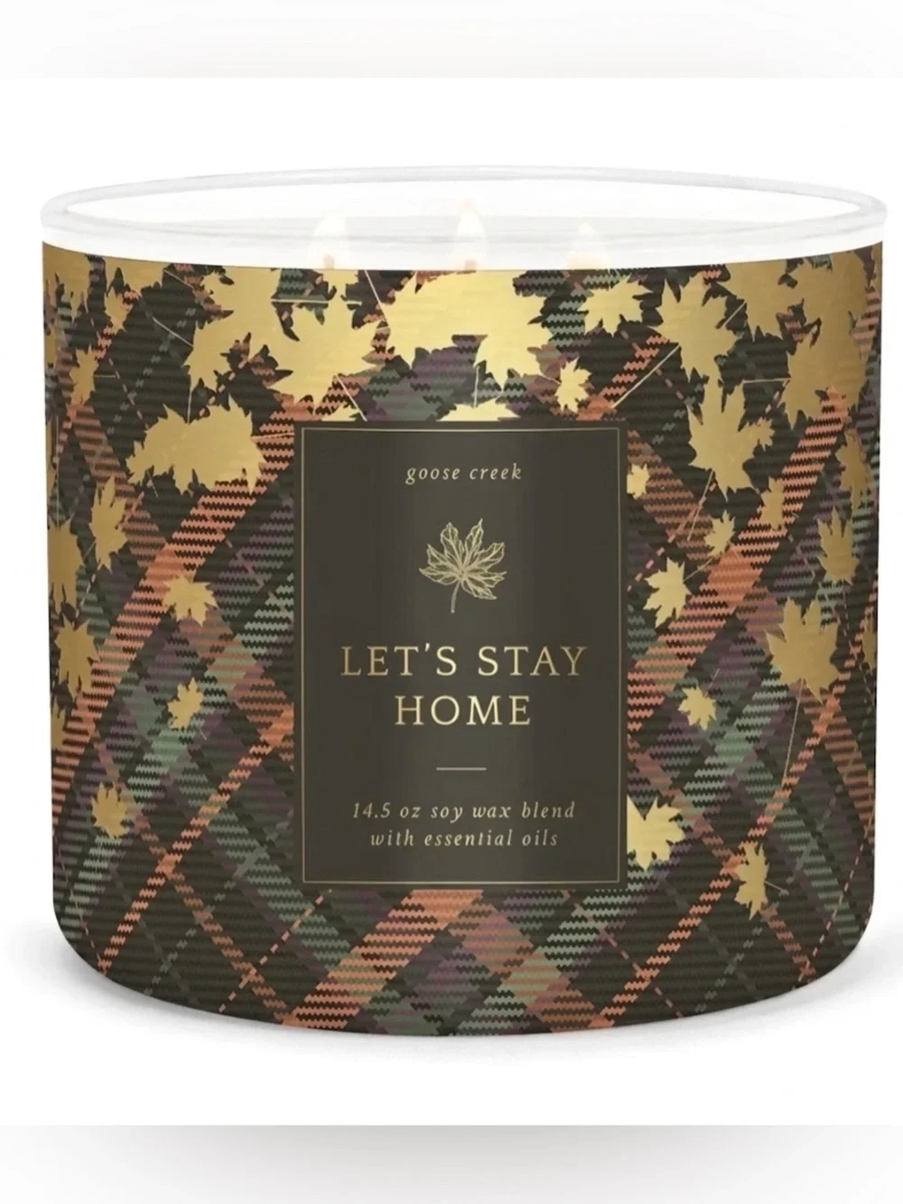 Goose Creek Let’s Stay Home 3 Wick Candle 14.5 oz Jar Crisp Apple Vanilla New